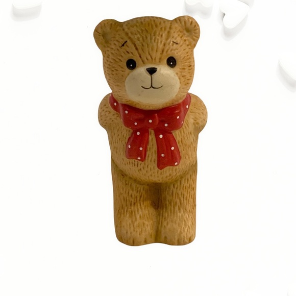 Figurine Porcelain Teddy Bear Collectible Figurine Miniature Bear - Picture 2 of 6
